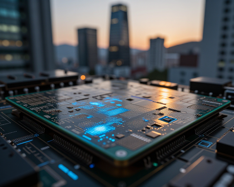 Semiconductor and Seoul Skyline