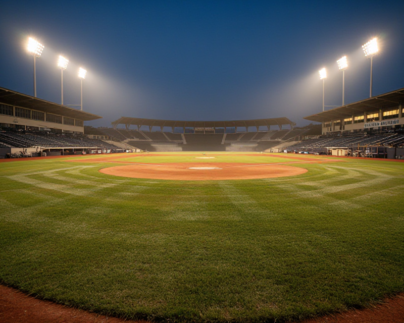 Cinematic Baseball Stadium at Night