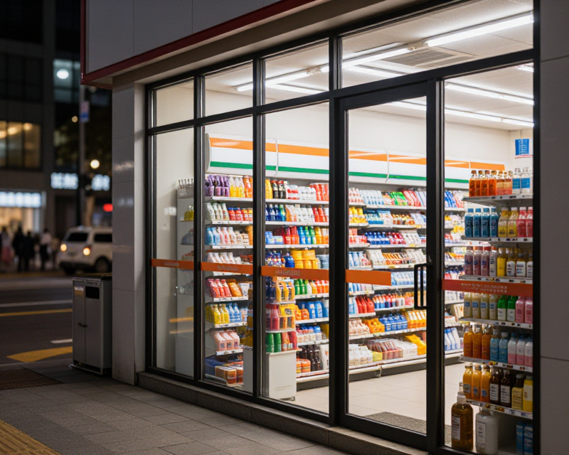 Modern Korean Convenience Store Night View