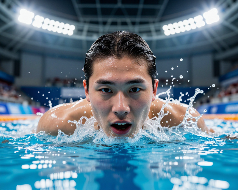 Triumphant South Korean Swimmer