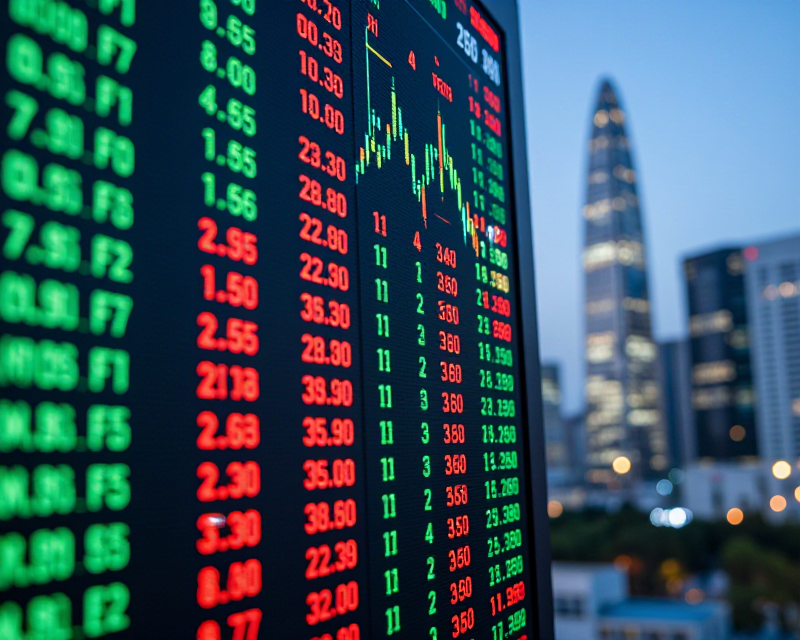 Digital Stock Market Display in Seoul