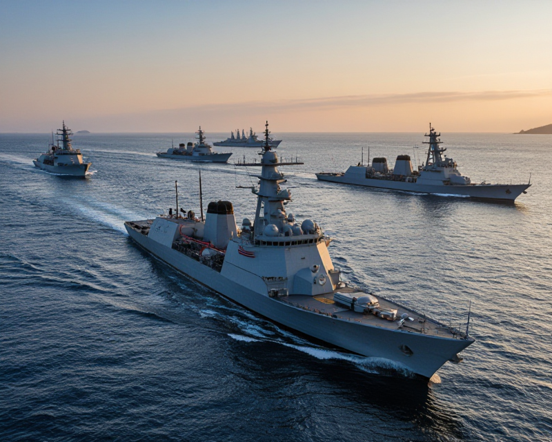 Naval Fleet in Jeju Sea